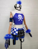 Vocaloid Project Diva X Burning Stone Kagamine Rin Len Blue Cosplay Costume