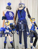 Vocaloid Project Diva X Burning Stone Kagamine Rin Len Blue Cosplay Costume