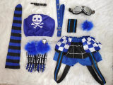 Vocaloid Project Diva X Burning Stone Kagamine Rin Len Blue Cosplay Costume