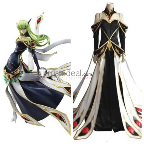 Code Geass Lelouch Of The Rebellion C.C. Britannian Black Queen Cosplay Costume 2
