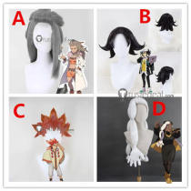 Pokemon Scarlet and Violet Alder Professor Sada Giacomo Ryme White Black Styled Cosplay Wig