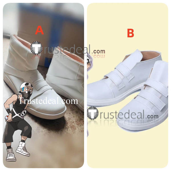 Pokemon Sun and Moon Team Skull Guzma White Cosplay Shoes Boots