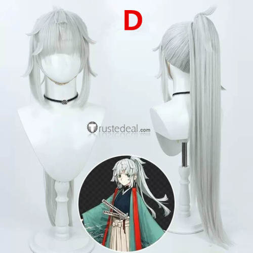 Fate Samurai Remnant Yamato Takeru Saber Zhou Yu Zheng Chenggong Yui Shousetsu Silver Green Black Cosplay Wig