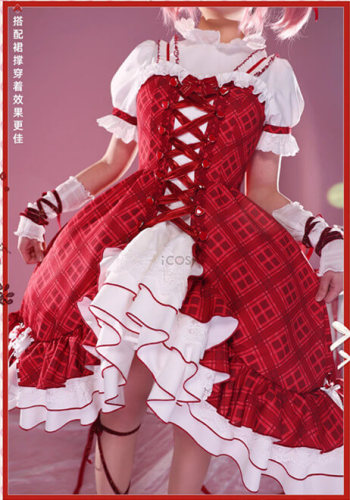 ICOS Shugo Chara Amu Hinamori DVD Cover Red White Lolita Dress Cosplay Costume