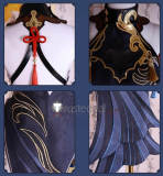 Genshin Impact Frostflower Dew Shenhe Twilight Blossom Ganyu New Outfit Black Cheongsam Cosplay Costume 2