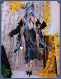 Genshin Impact Frostflower Dew Shenhe Twilight Blossom Ganyu New Outfit Black Cheongsam Cosplay Costume 2