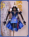 Genshin Impact Frostflower Dew Shenhe Twilight Blossom Ganyu New Outfit Black Cheongsam Cosplay Costume 2