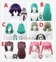 Mahou Shoujo ni Akogarete Hiiragi Utena Minakami Sayo Hanabishi Araga Akoya Anemo Tenkawa Blue Purple Cosplay Wig