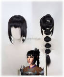 Baldur's Gate 3 BG3 Shadowheart Black Silver White Styled Cosplay Wig