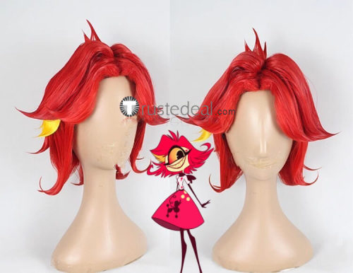 Hazbin Hotel Niffty Vaggie Lute Emily Silver White Pink Red Styled Cosplay Wig