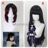 RWBY Summer Rose Ice Queendom Blake Belladonna Purple Black Brown Styled Cosplay Wig