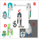 Pokemon feat. Hatsune Miku Project Voltage Obstagoon Chatot Rillaboom Sirfetch'd Jirachi Styled Cosplay Wig