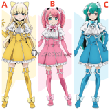 Mahou Shoujo ni Akogarete Tres Magia Hanabishi Minakami Tenkawa Magia Magenta Azul Sulfur Cosplay Costume