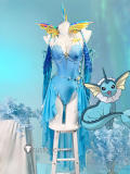 Gijinka Gengar Flareon Vaporeon Blue Jumpsuit Swimsuit Purple Bunny Suit Cosplay Costume