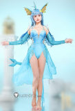 Gijinka Gengar Flareon Vaporeon Blue Jumpsuit Swimsuit Purple Bunny Suit Cosplay Costume