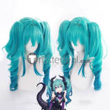 Vocaloid Hatsune Miku Villain Ver. Little Devil POP UP PARADE Miku Vampire Green Blue Ponytail Cosplay Wigs