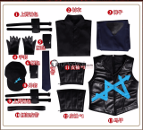 Limbus Company Blind Obsession Ishmael  W Corp. L3 Cleanup Agent Hong Lu Yi Sang Black Blue Cosplay Costume
