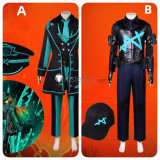 Limbus Company Blind Obsession Ishmael  W Corp. L3 Cleanup Agent Hong Lu Yi Sang Black Blue Cosplay Costume