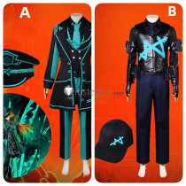 Limbus Company Blind Obsession Ishmael  W Corp. L3 Cleanup Agent Hong Lu Yi Sang Black Blue Cosplay Costume
