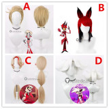 Hazbin Hotel Alastor Lucifer Morningstar Charlie Morningstar Angel Dust White Blonde Red Cosplay Wig Ears