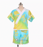 Pokemon Scarlet and Violet The Teal Mask DLC Juliana Aoi Florian Haruto Green White Jinbei Kimono Cosplay Costume