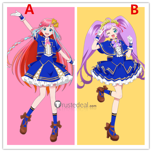 Aikatsu x Pretty Series Dream Collaboration Festival Laala Manaka Matsuri Hibino Blue Stage Cosplay Costume