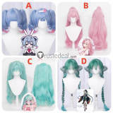 Vocaloid Miku Rabbit Hole Little Zombie Miku Megurine Luka 14th Anniversary Miku Green Cosplay Wig