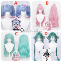 Vocaloid Miku Rabbit Hole Little Zombie Miku Megurine Luka 14th Anniversary Miku Green Cosplay Wig
