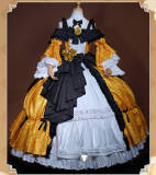 Vocaloid Kagamine Rin Daughter of Evil Yellow Black Luxurious Version Cosplay Costume