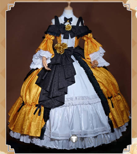 Vocaloid Kagamine Rin Daughter of Evil Yellow Black Luxurious Version Cosplay Costume