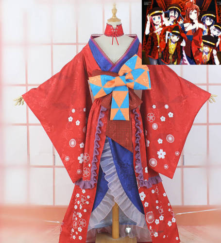 Zombie Land Saga Saga Jihen Saga Incident Yugiri Stage Red Kimono Cosplay Costume