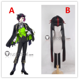 Commission Disney Twisted-Wonderland Lilia Vanrouge Right General's Armor Rock Black Red Pink Styled Cosplay Wig