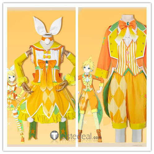 Project Sekai Colorful Stage PJSK Wonderlands Showtime Kagamine Rin Len Orange Cosplay Costume