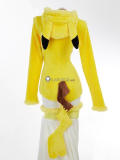 Pokemon Gijinka Alolan Vulpix Espeon Pikachu Fluffy Jumpsuit Bunny Suit Yellow Cosplay Costume