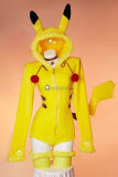 Pokemon Gijinka Alolan Vulpix Espeon Pikachu Fluffy Jumpsuit Bunny Suit Yellow Cosplay Costume