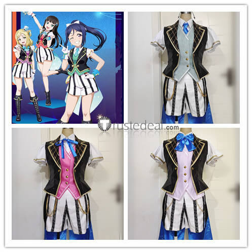 Love Live Sunshine Aqours KURUKURU Cruller Monster Strike Yoshiko Dia Kanan Ruby Chika Mari Riko You Hanamaru Cosplay Costume 2