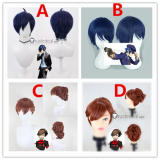 Shin Megami Tensei Persona 4 Naoto Shirogane Makoto Yuki Kotone Shiomi Hamuko Brown Blue Cosplay Wig