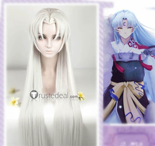 Inuyasha Sesshoumaru Silver White Lace Front Styled Cosplay Wig
