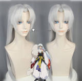 Inuyasha Sesshoumaru Silver White Lace Front Styled Cosplay Wig