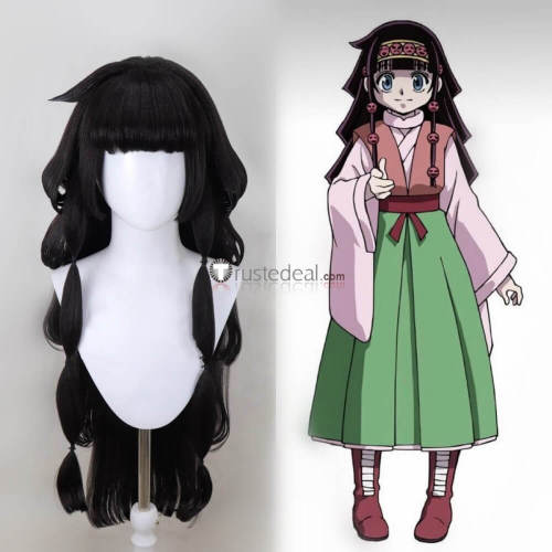 Hunter X Hunter Alluka Zoldyck Long Black Syled Cosplay Wig Hairband Accessories