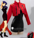 Neon Genesis Evangelion Misato Katsuragi Red Cosplay Costume Pleather Version