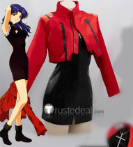 Neon Genesis Evangelion Misato Katsuragi Red Cosplay Costume Pleather Version