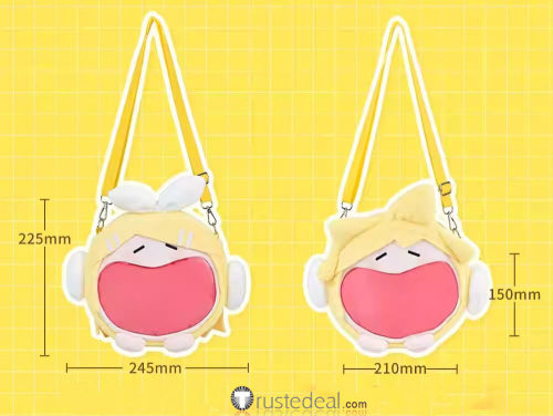 Bilibili Vocaloid Kagamine Rin Len Smily Face Ita Bag Backpack Shoulder Bag Props Accessories