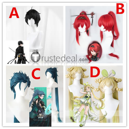 Wuthering Waves Protagonist Rover Yinlin Verina Jiyan Blue Red Blonde Cosplay Wig