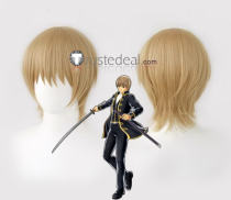 Gintama Silver Soul Okita Sougo Short Brown Cosplay Wig