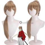 Gintama Movie Okita Sougo Long Brown Ponytail Cosplay Wig