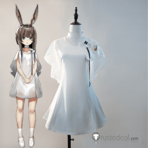 Arknights Small Kid Younger Amiya White Dress Cosplay Costume
