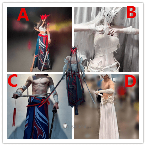 League of Legends LOL Yone White Skirt Bandages Genderbend Female Cosplay Costume 2