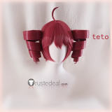 VOCALOID Kasane Teto Red Ponytails Twin Drills Cosplay Wig