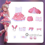 Identity V Sanrio Bloody Queen Mary Kuromi My Melody Cheerleader Pink Gothic Lolita Cosplay Costume